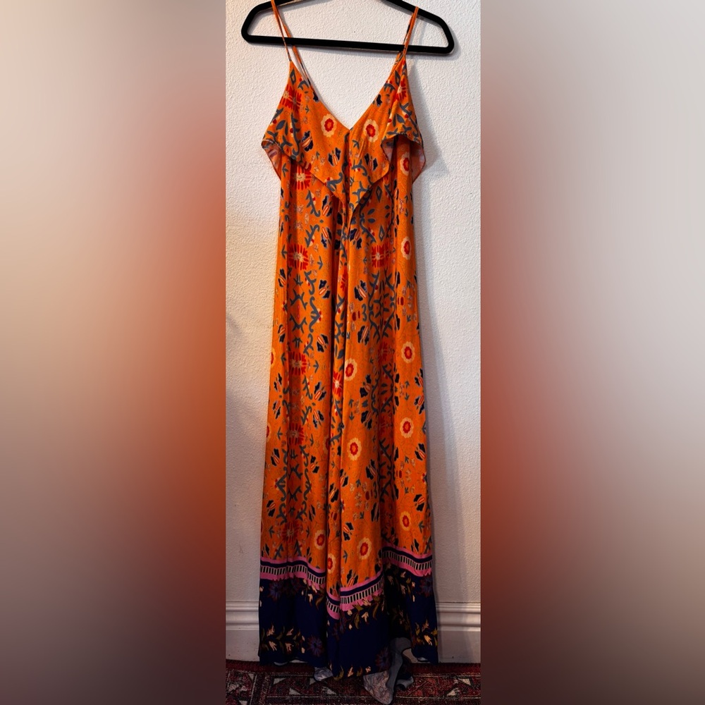 Lani Vibrant Orange Floral Dress